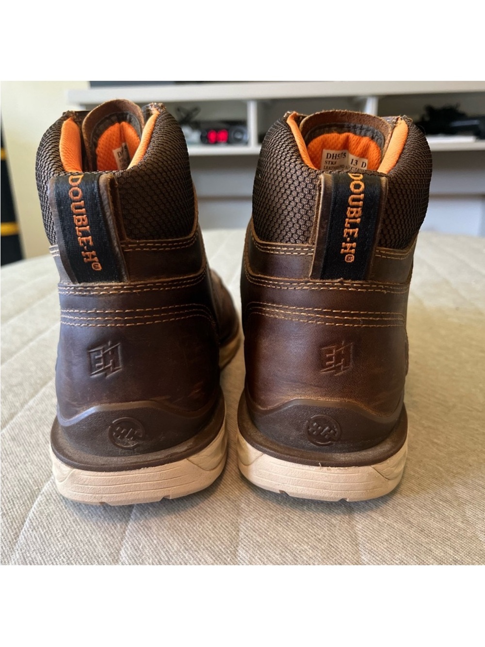DOUBLE H Sz 13 Brown Leather 6” Phantom Rider Composite Toe Oil Slip Resistant - Picture 12 of 14